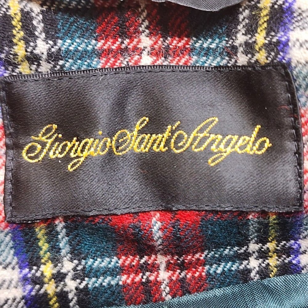 Giorgio Sant Angelo Wool Jacket Multi-Color Christmas Plaid Women's 14P - Picture 8 of 11